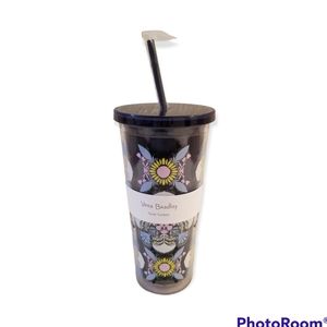 Vera Bradley double wall tumbler Plaxa Medallion Pink